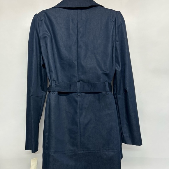 Dead stock dark Y2K blue denim mini trenchcoat from Sears Size large NWT - Picture 5 of 7